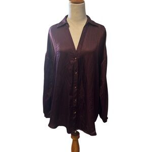 Zara Purple Button Down Shirt